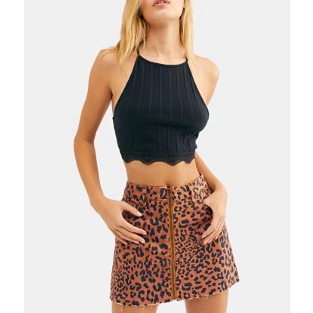 🧡Free People Zip It Up Printed Leopard Mini Skirt - Picture 2 of 6